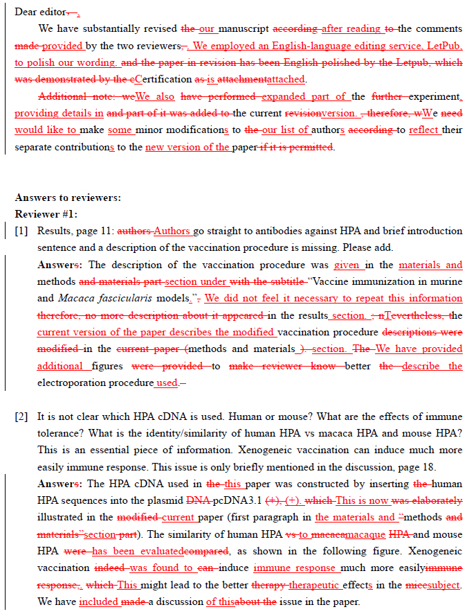 學術論文審稿信回復，英文論文編修